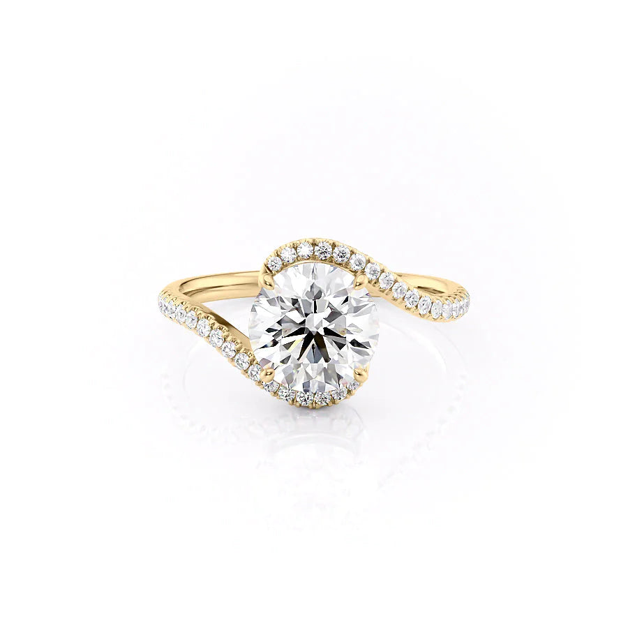 The Sylvia Set With Round Pave Moissanite#material_18k-gold