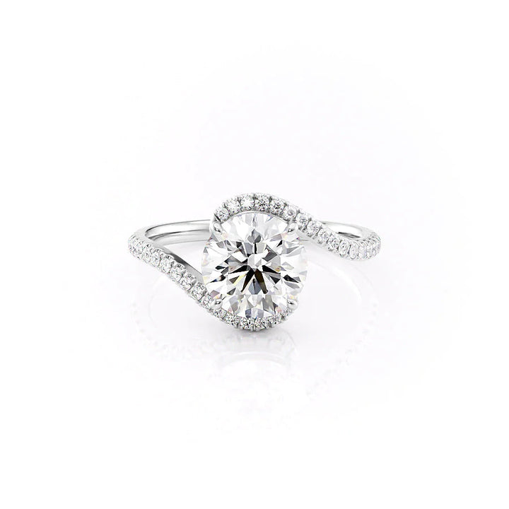 The Sylvia Set With Round Pave Lab Diamond 1 Carat 18K White#material_18k-white