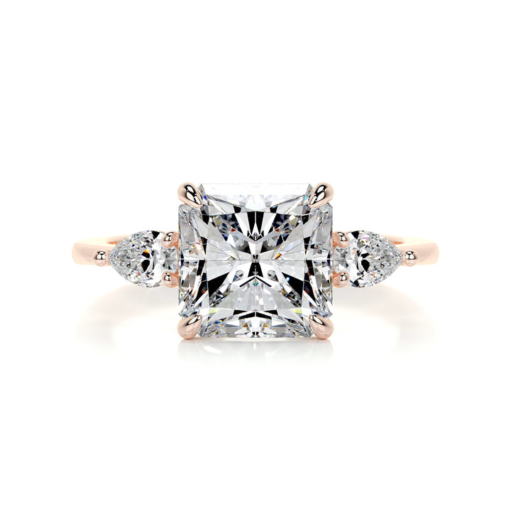 The Tamara Moissanite & Diamonds Ring Moissanite 14K Rose 1 Carat Pear#material_14k-rose