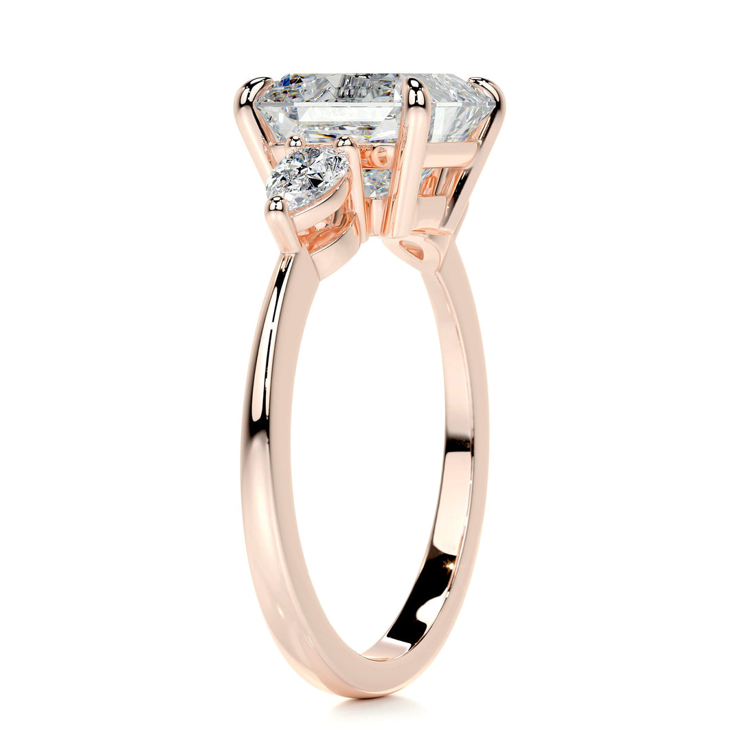 The Tamara Moissanite & Diamonds Ring Moissanite 14K Rose 2 Carat Pear#material_14k-rose