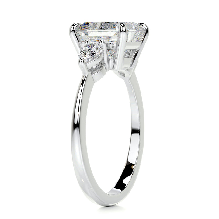 The Tamara Moissanite & Diamonds Ring Moissanite 14K White 2 Carat Pear#material_14k-white