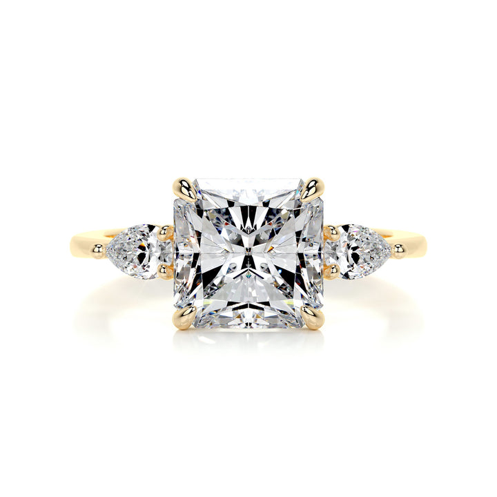 The Tamara Moissanite & Diamonds Ring Moissanite 18K Gold 1 Carat Pear#material_18k-gold