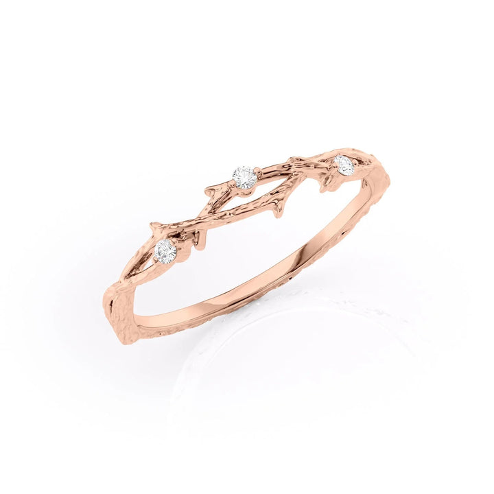 The Textured Coco Wedding Bands Textured#material_18k-rose