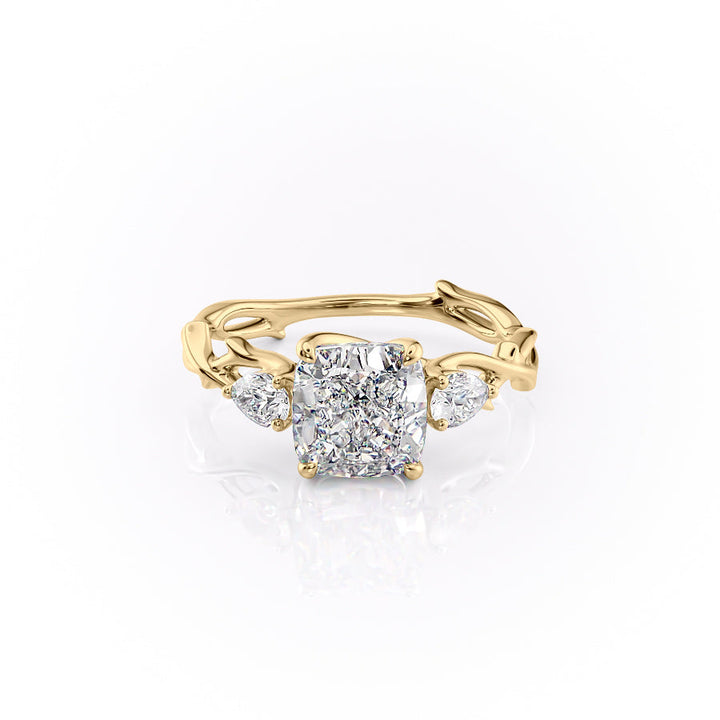 The Three Stone Coco Set With Cushion Three Stone Lab Diamond 1 Carat 14K Gold#material_14k-gold