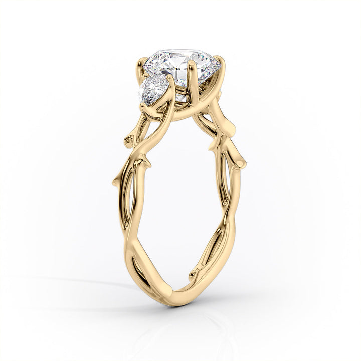 The Three Stone Coco Set With Cushion Three Stone Lab Diamond 1.5 Carat 14K Gold#material_14k-gold