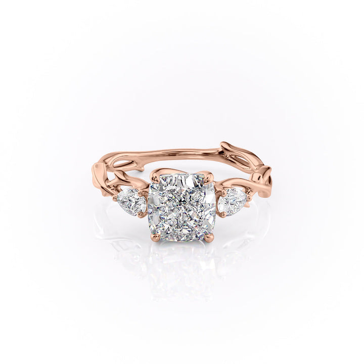 The Three Stone Coco Set With Cushion Three Stone Lab Diamond 1 Carat 14K Rose#material_14k-rose