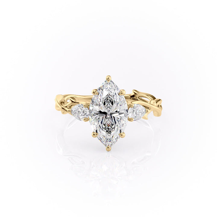 The Three Stone Coco Set With Marquise Three Stone Lab Diamond 1 Carat 14K Gold#material_14k-gold