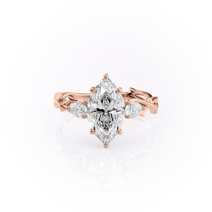 The Three Stone Coco Set With Marquise Three Stone Lab Diamond 1 Carat 18K Rose#material_18k-rose