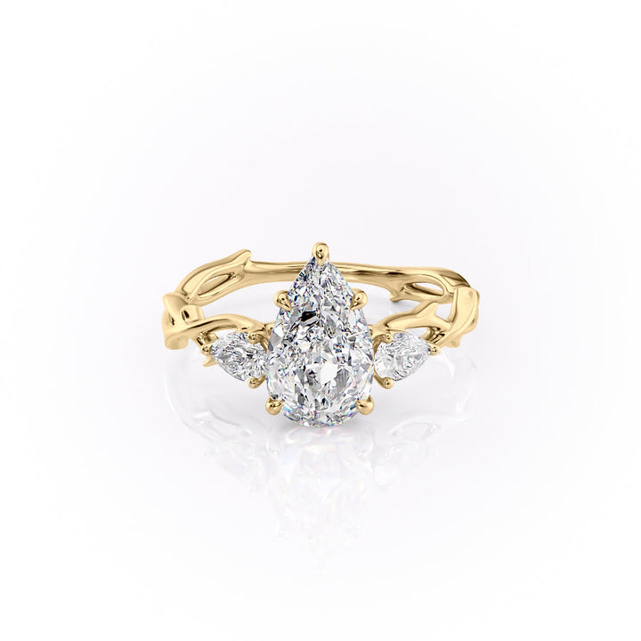 The Three Stone Coco Set With Pear Three Stone Lab Diamond 1 Carat 14K Gold#material_14k-gold