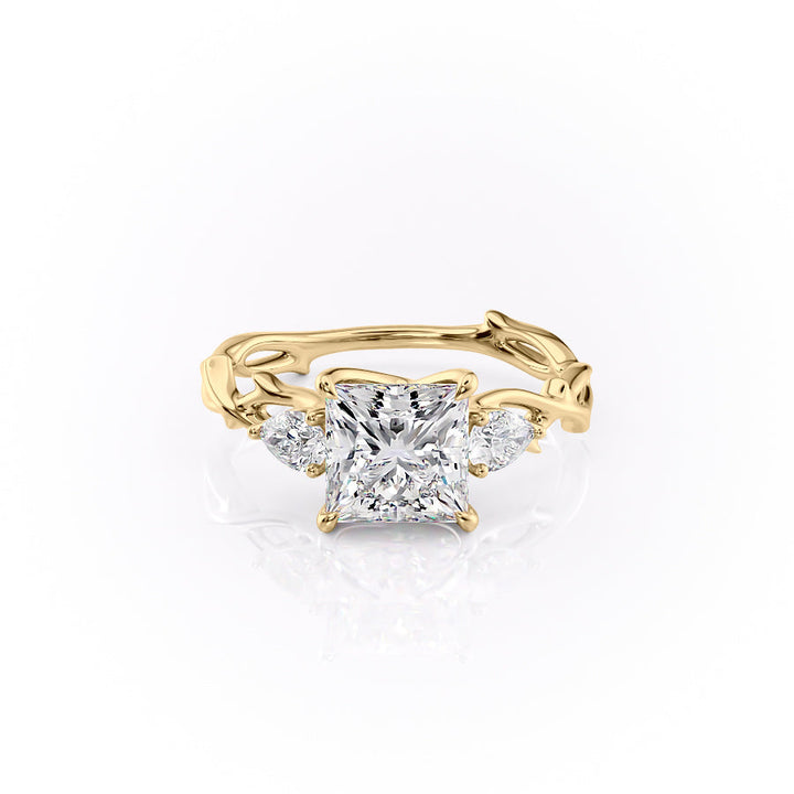 The Three Stone Coco Set With Princess Three Stone Lab Diamond 1 Carat 14K Gold#material_14k-gold