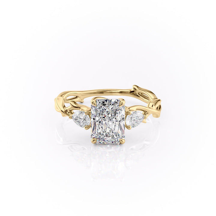 The Three Stone Coco Set With Radiant Three Stone Moissanite#material_14k-gold