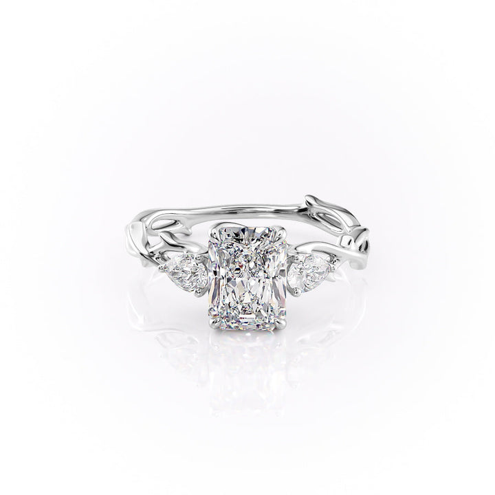 The Three Stone Coco Set With Radiant Three Stone Lab Diamond 1 Carat 14K White#material_14k-white