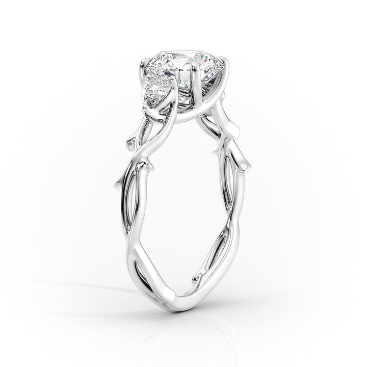 The Three Stone Coco Set With Radiant Three Stone Moissanite#material_14k-white