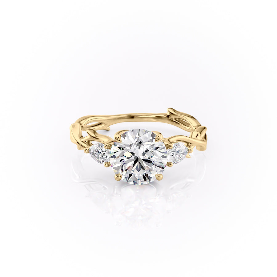 The Three Stone Coco Set With Round Three Stone Lab Diamond 1 Carat 14K Gold#material_14k-gold