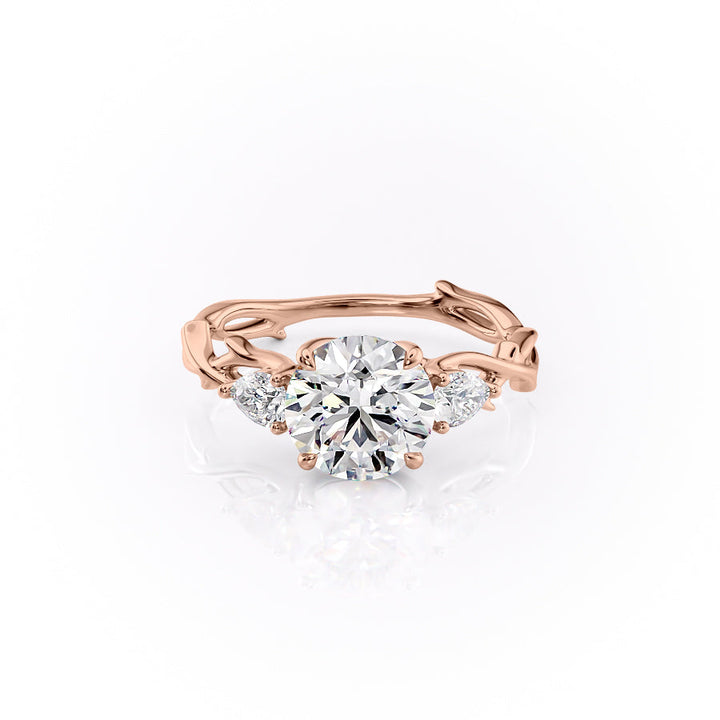 The Three Stone Coco Set With Round Three Stone Lab Diamond 1 Carat 14K Rose#material_14k-rose