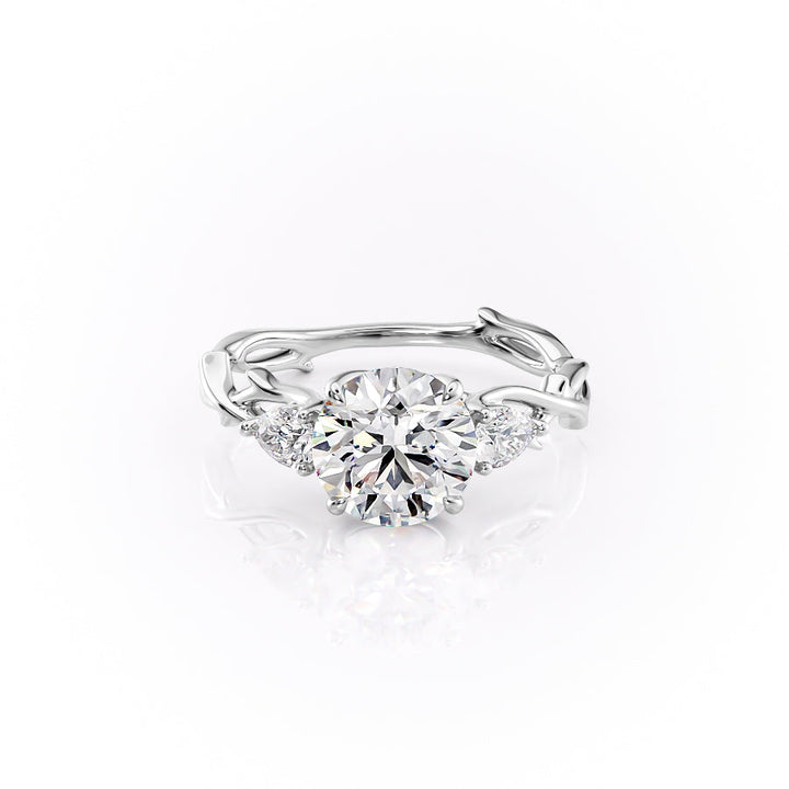 The Three Stone Coco Set With Round Three Stone Lab Diamond 1 Carat 14K White#material_14k-white