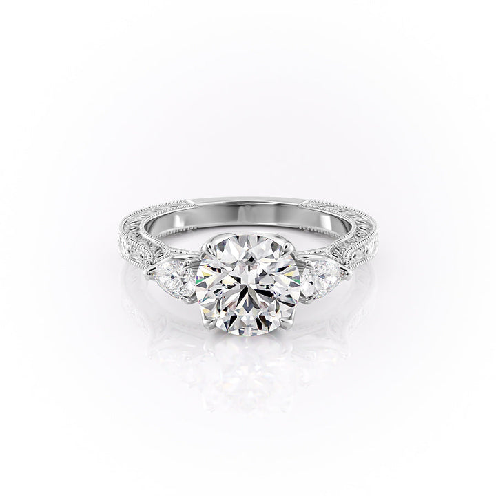 The Three Stone Skye Set With A Round Lab Diamond-L'Amour Brilliance #material_white