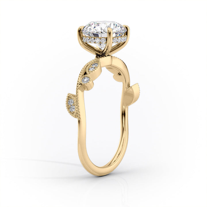 The Tiana Set With Cushion Vintage Lab Diamond 1.5 Carat 14K Gold#material_14k-gold