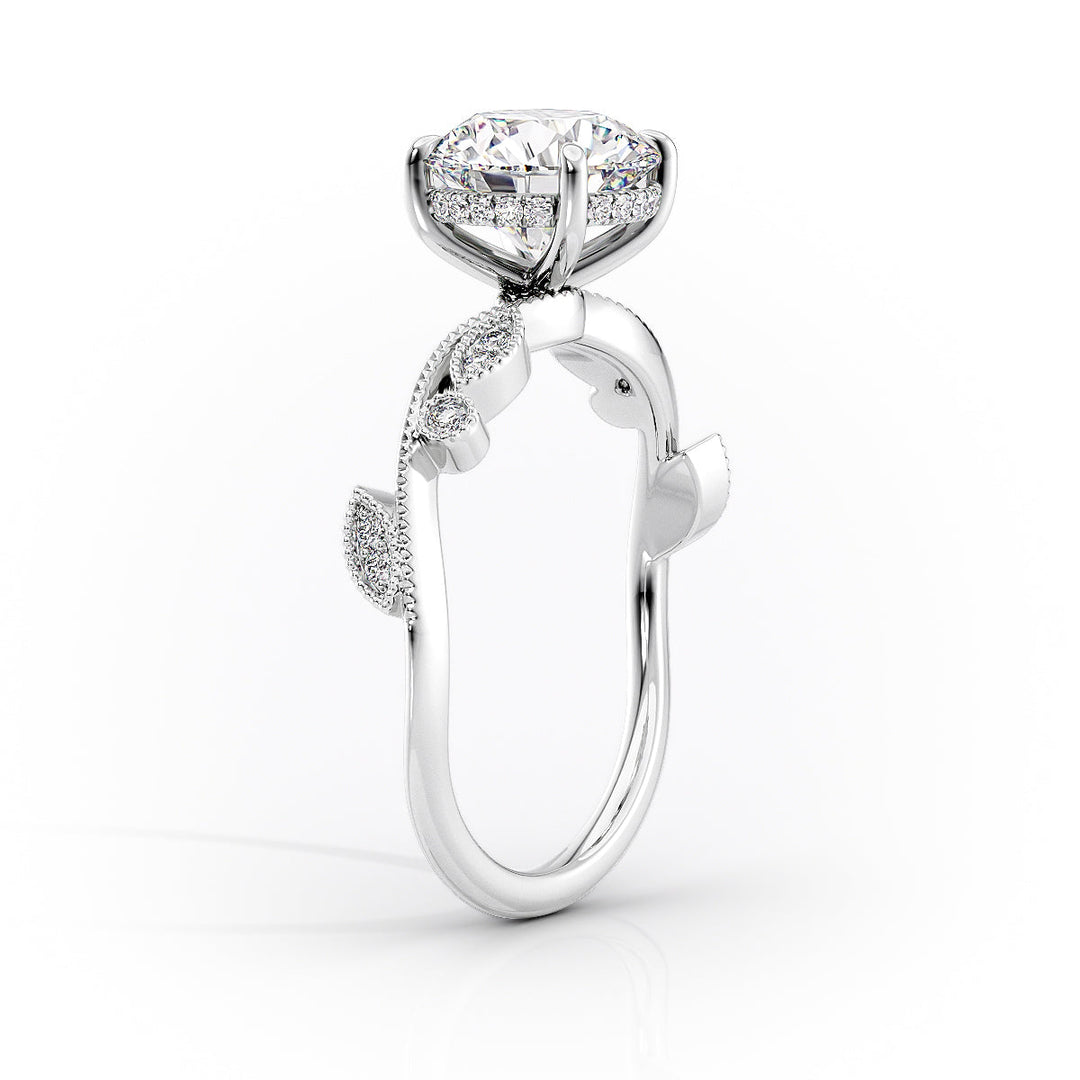 The Tiana Set With Cushion Vintage Lab Diamond 1.5 Carat 14K White#material_14k-white