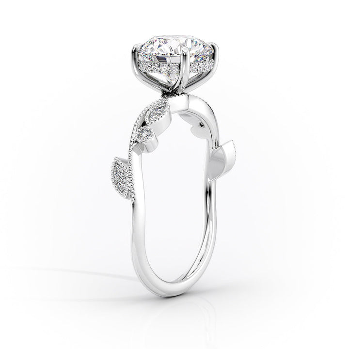 The Tiana Set With Cushion Vintage Lab Diamond 1.5 Carat 14K White#material_14k-white