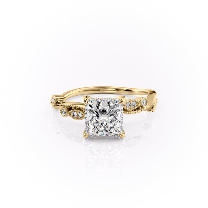 The Tiana Set With Princess Vintage Lab Diamond 1 Carat 14K Gold#material_14k-gold