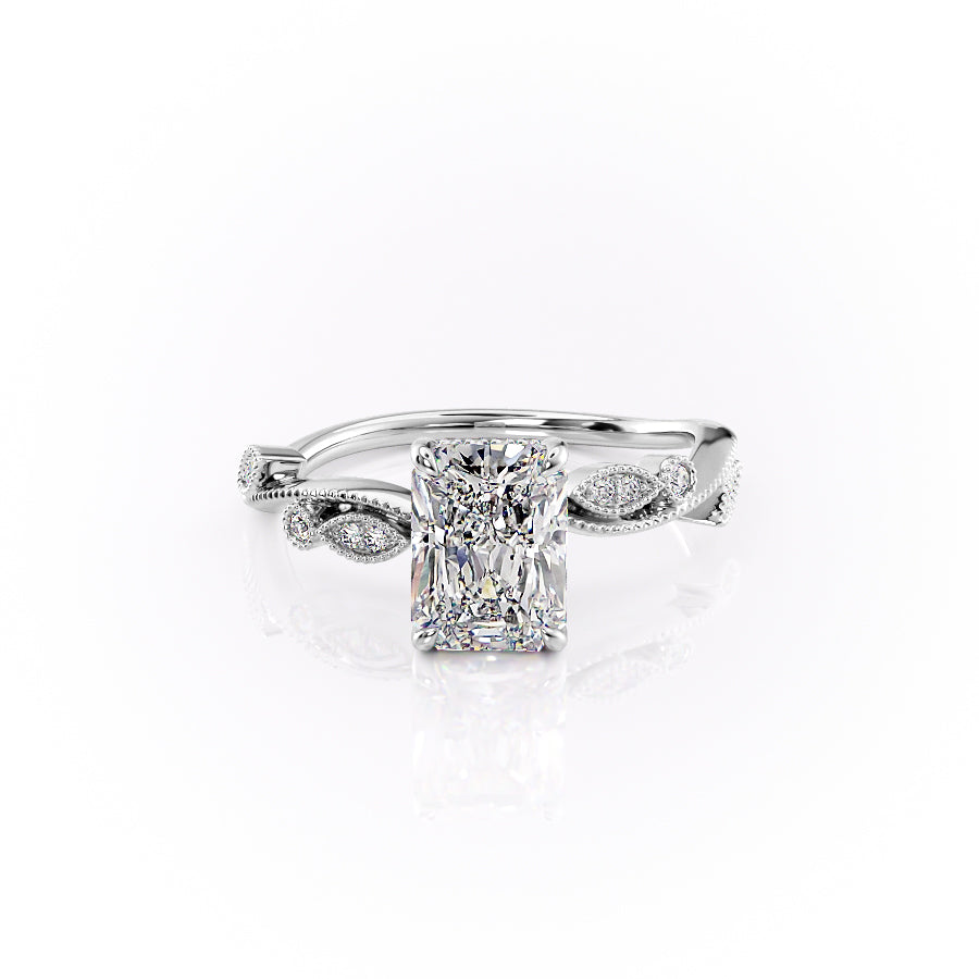 The Tiana Set With Radiant Vintage Moissanite#material_14k-white