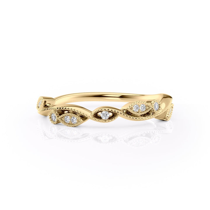 The Tiana Wedding Bands Diamonds Half Way 14K Gold#material_14k-gold