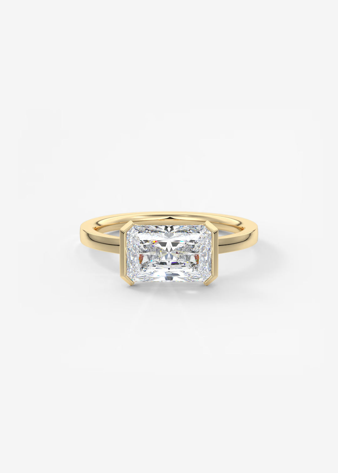 Gold ring with a diamond on a white background#material_gold
