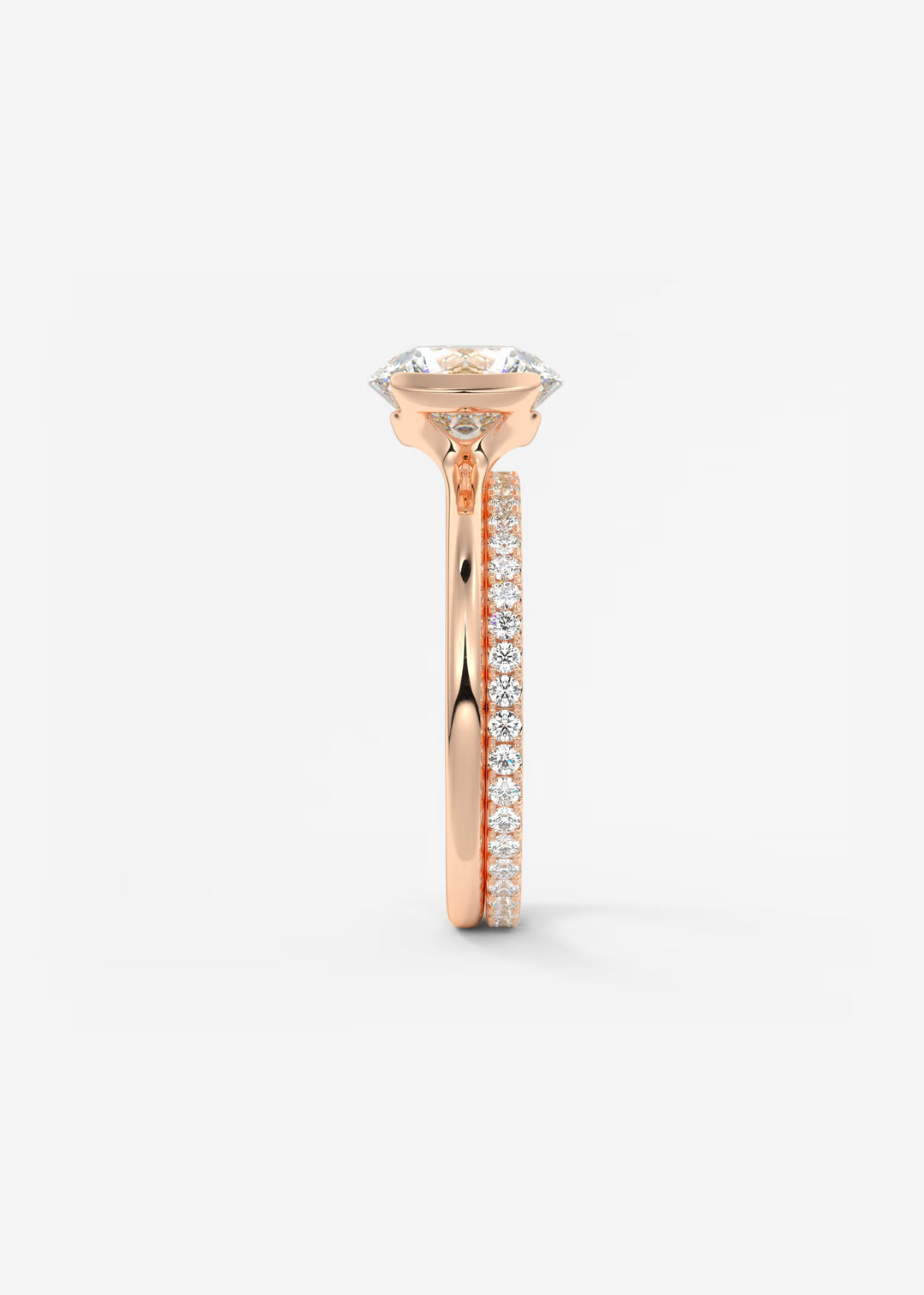 The Vela Round Half Bezel Engagement Ring#material_rose