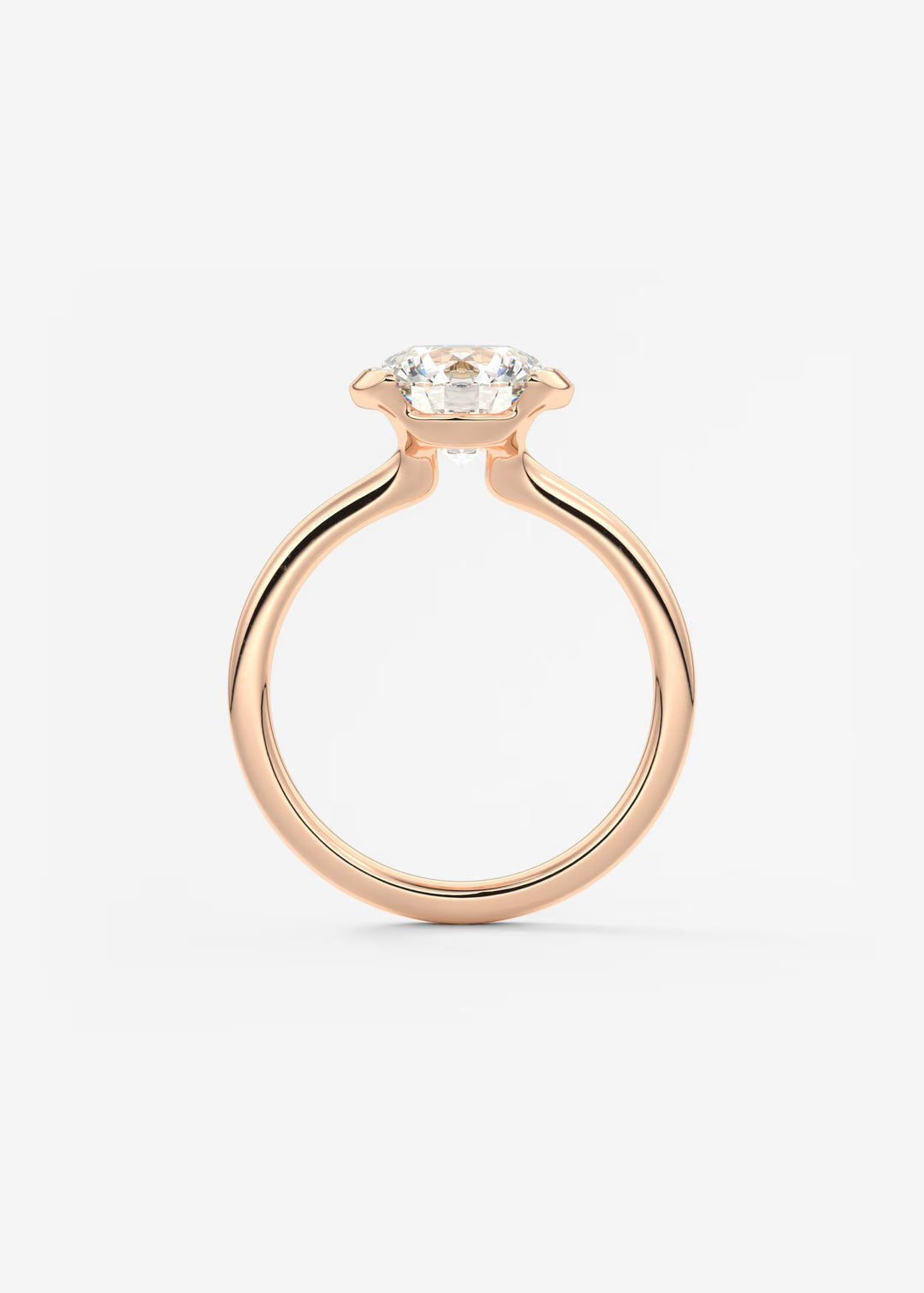 The Vela Round Half Bezel Engagement Ring#material_rose