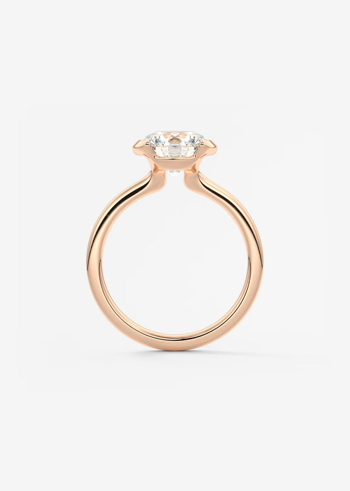 The Vela Round Half Bezel Engagement Ring#material_rose