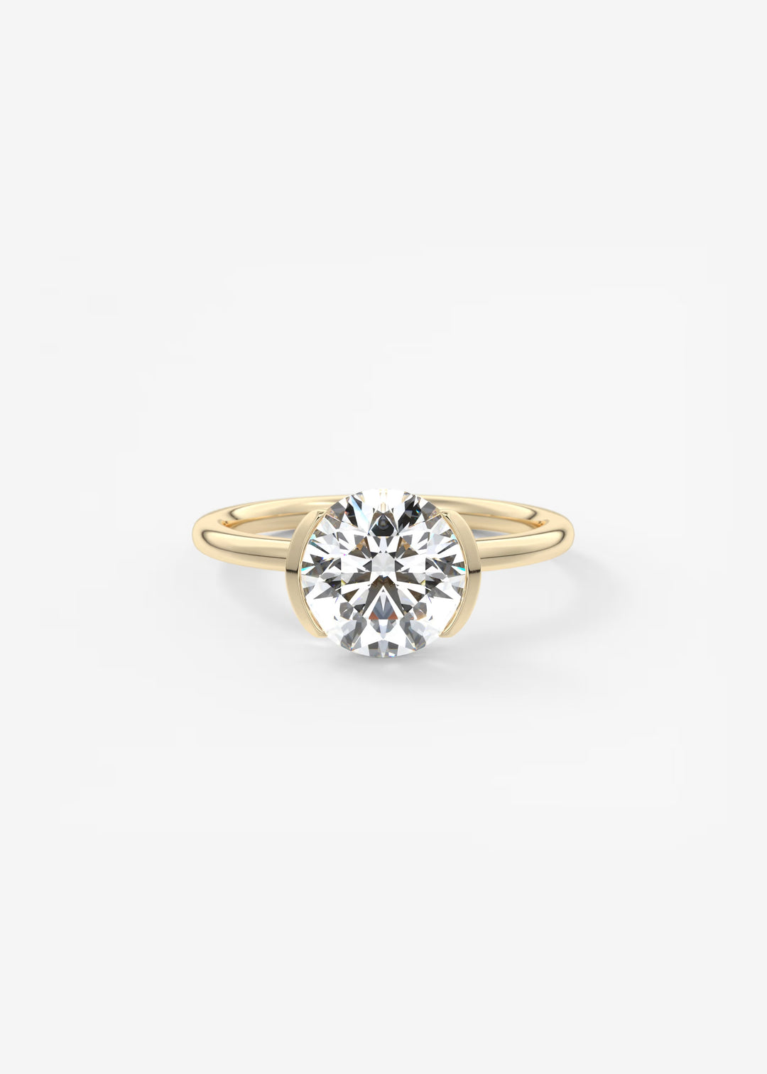 Gold ring with a diamond on a white background#material_gold