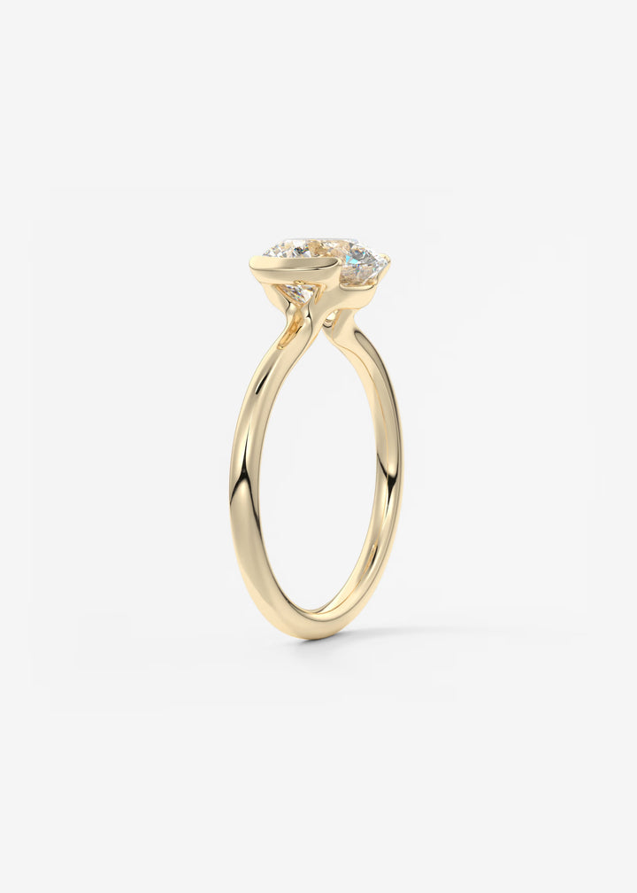 The Vela Round Half Bezel Engagement Ring#material_gold