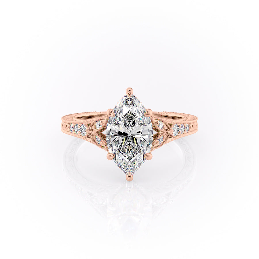 The Vienna Set With A Marquise Lab Diamond-L'Amour Brilliance #material_rose