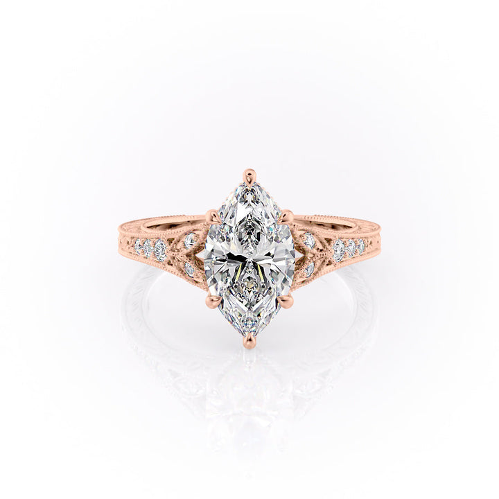 The Vienna Set With A Marquise Lab Diamond-L'Amour Brilliance #material_rose