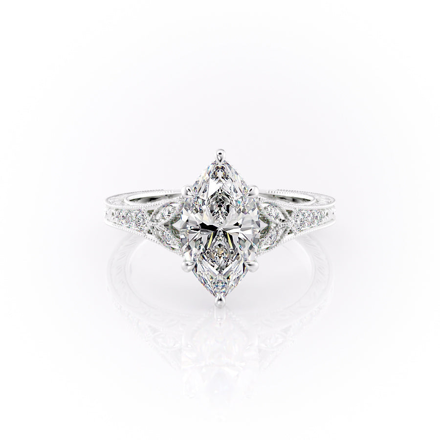 The Vienna Set With A Marquise Lab Diamond-L'Amour Brilliance #material_white