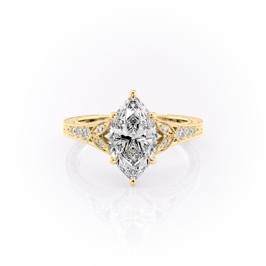 The Vienna Set With A Marquise Lab Diamond-L'Amour Brilliance #material_gold