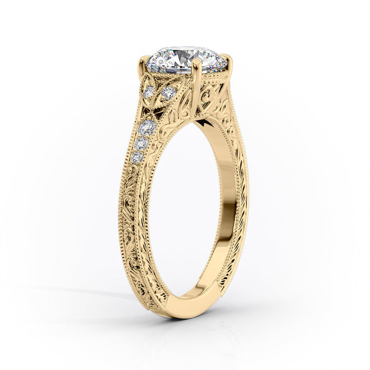 The Vienna Set With A Marquise Lab Diamond#material_gold