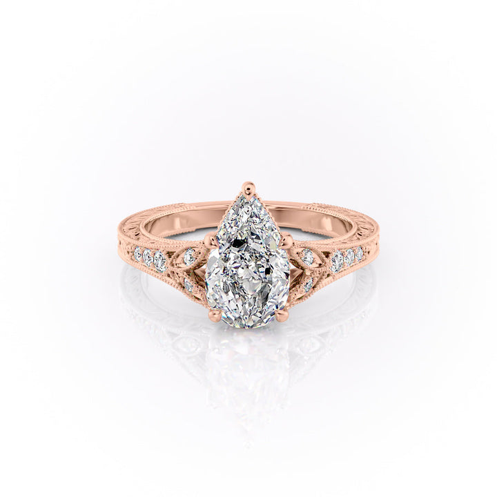 The Vienna Set With A Pear Lab Diamond#material_rose