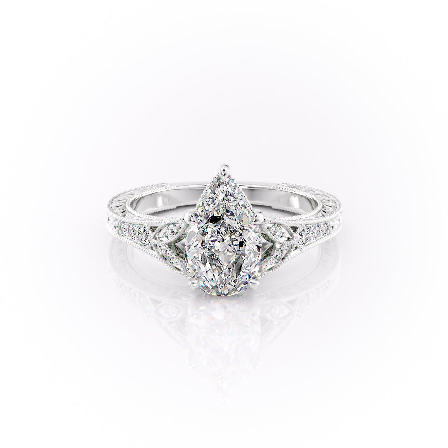 The Vienna Set With A Pear Lab Diamond-L'Amour Brilliance #material_white