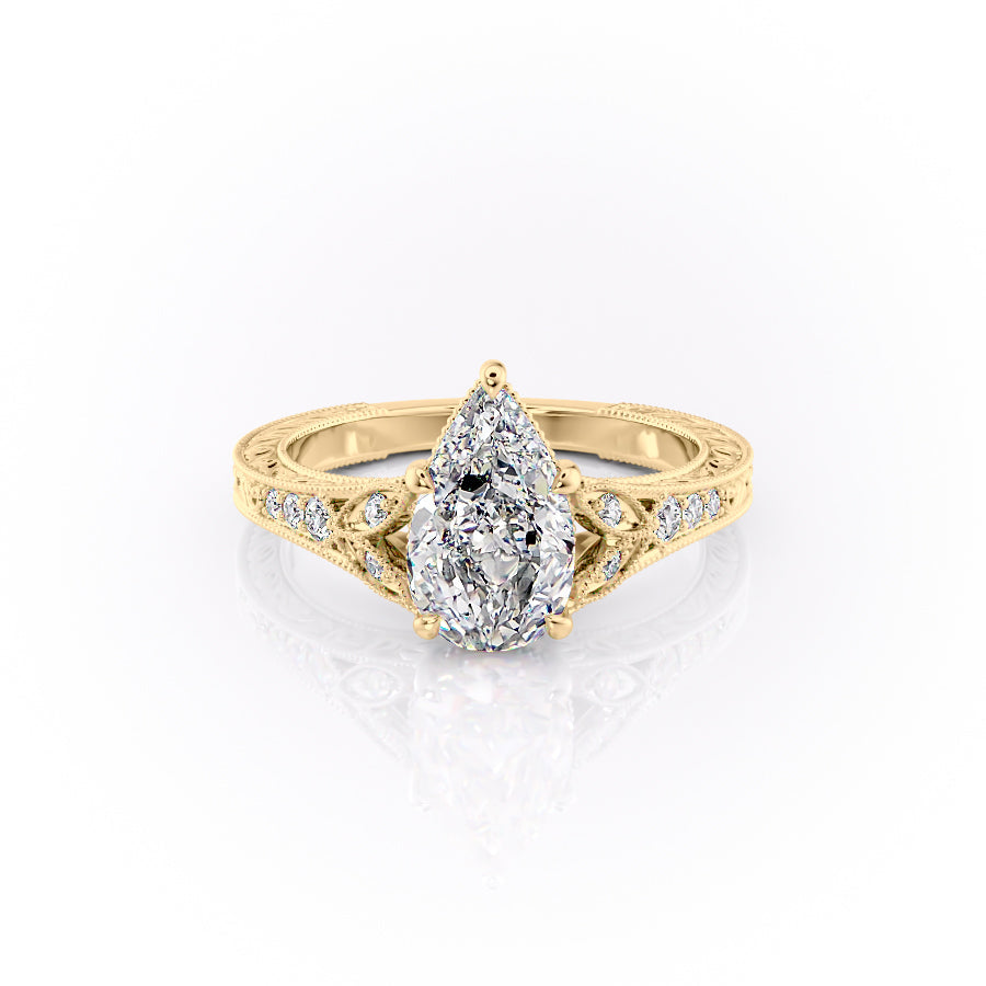 The Vienna Set With A Pear Lab Diamond-L'Amour Brilliance #material_gold