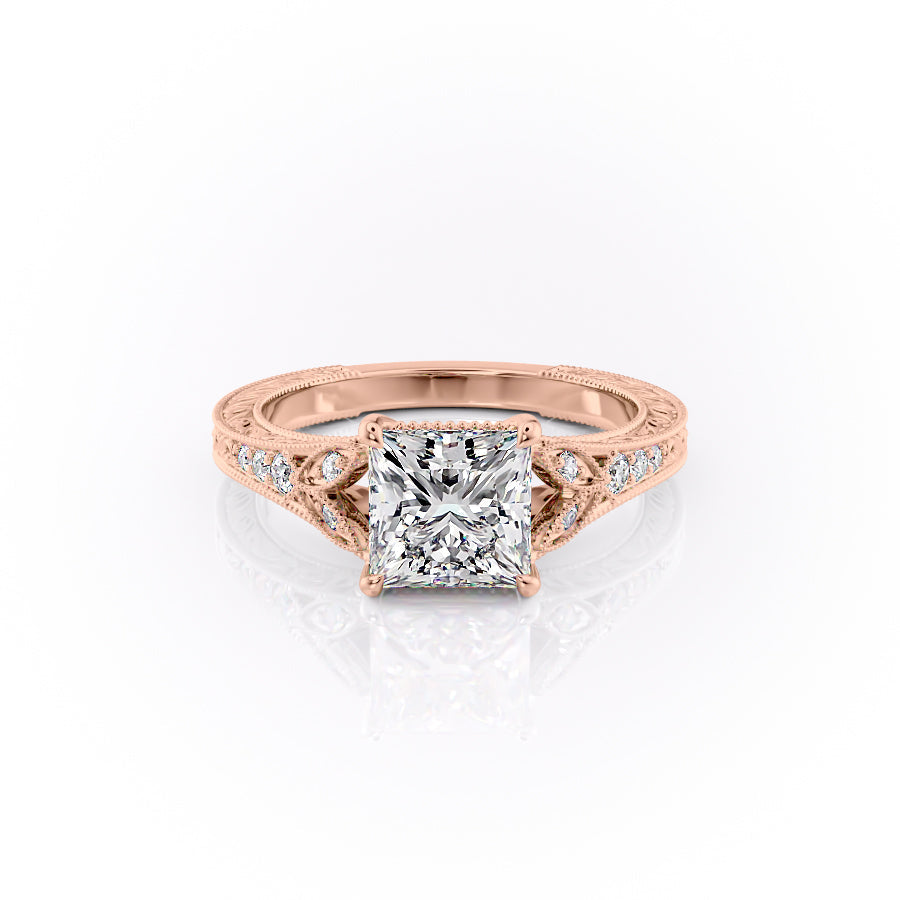 The Vienna Set With A Princess Lab Diamond-L'Amour Brilliance #material_rose