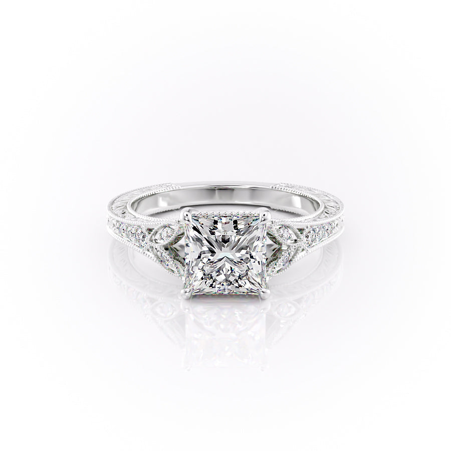The Vienna Set With A Princess Lab Diamond-L'Amour Brilliance #material_white