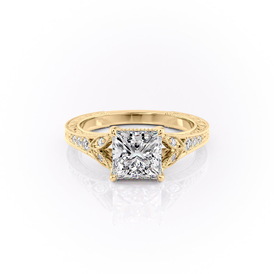 The Vienna Set With A Princess Lab Diamond-L'Amour Brilliance #material_gold