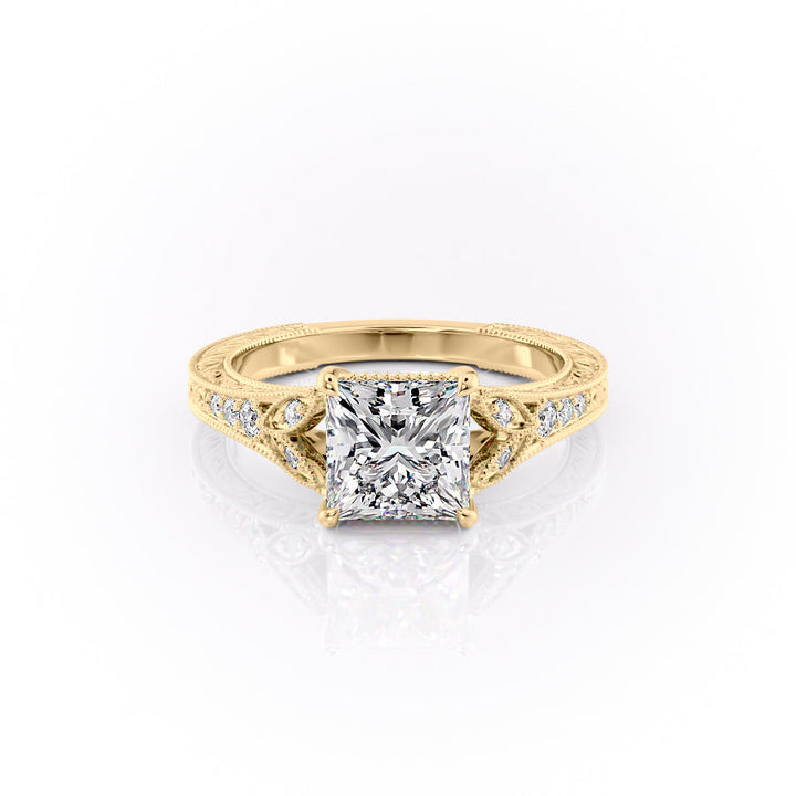 The Vienna Set With A Princess Lab Diamond-L'Amour Brilliance #material_gold