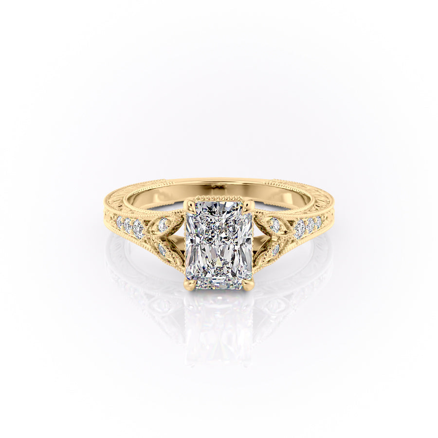 The Vienna Set With A Radiant Lab Diamond-L'Amour Brilliance #material_gold