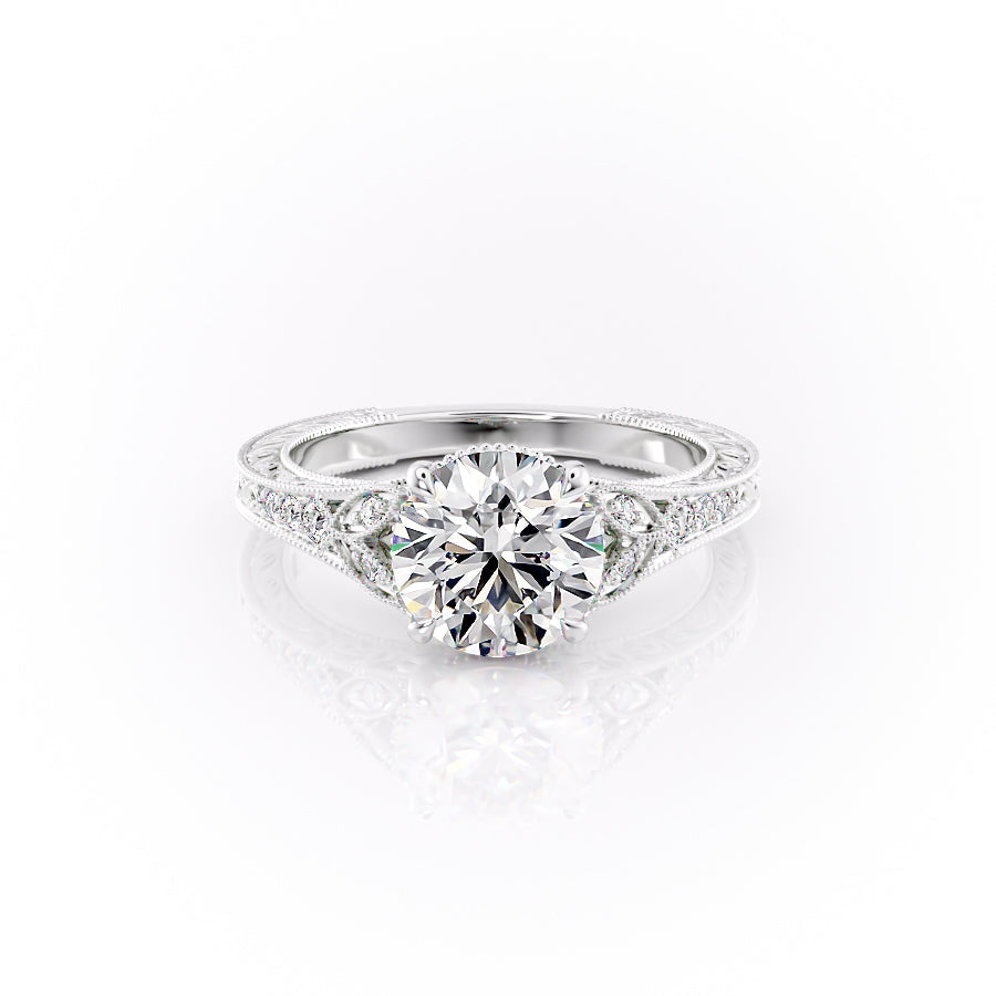 The Vienna Set With A Round Lab Diamond-L'Amour Brilliance #material_white