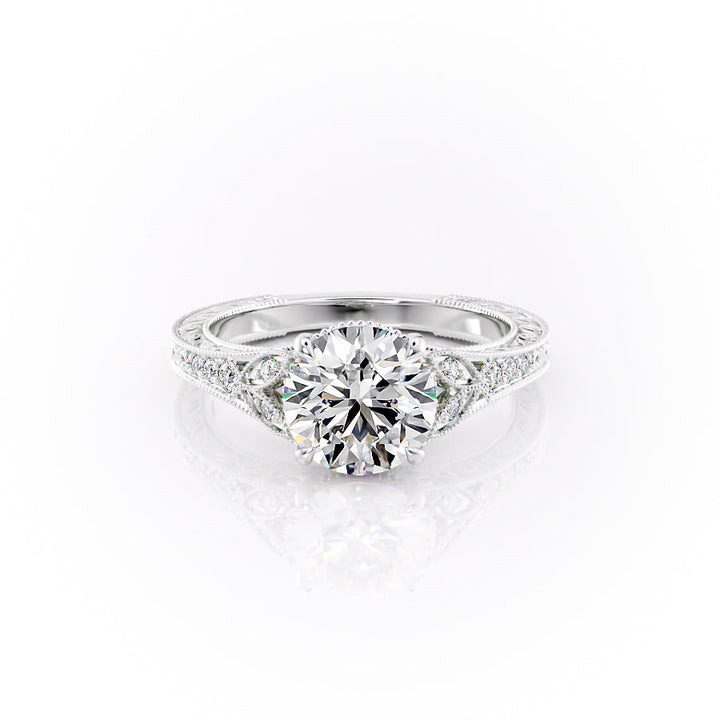 The Vienna Set With A Round Lab Diamond-L'Amour Brilliance #material_white