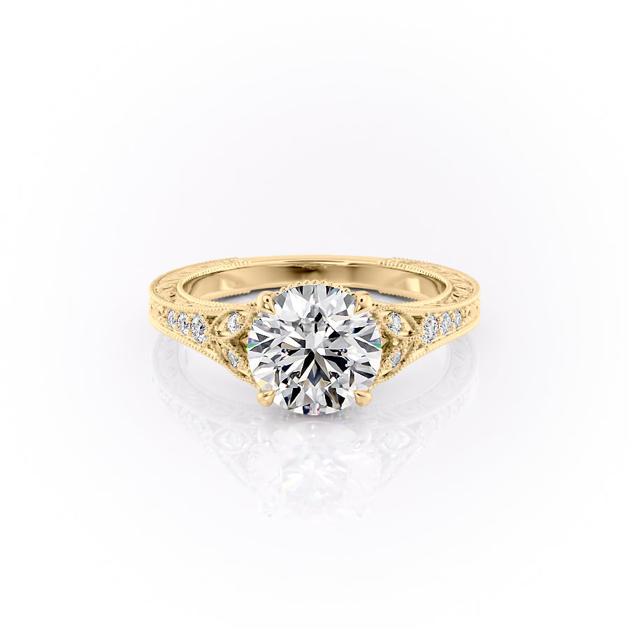 The Vienna Set With A Round Lab Diamond-L'Amour Brilliance #material_gold
