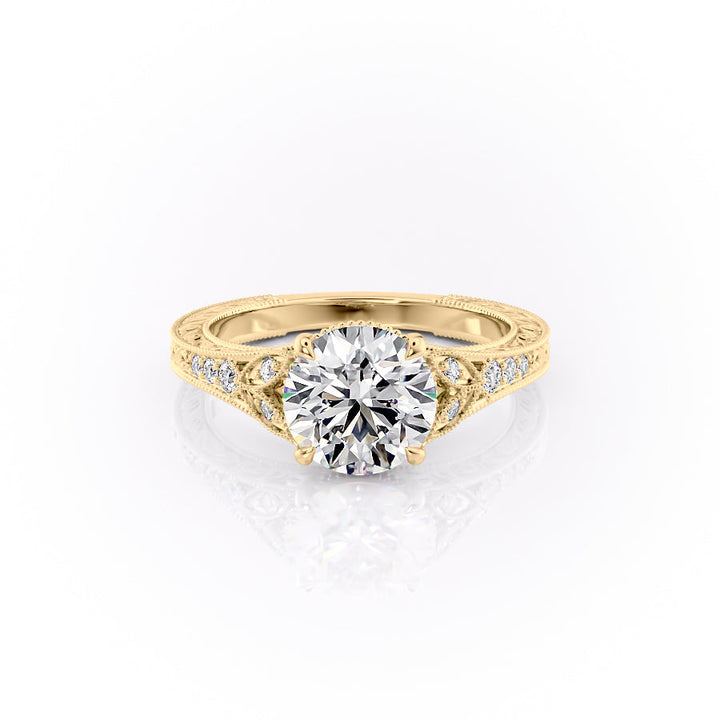 The Vienna Set With A Round Lab Diamond-L'Amour Brilliance #material_gold